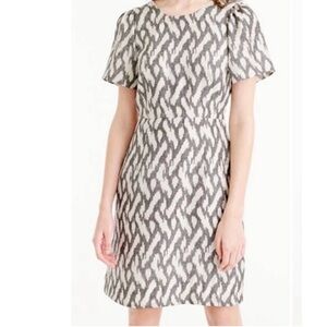 J. Crew grey and white ikat dress